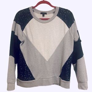 J. CREW Crew Neck Sweatshirt with Lace Detail
